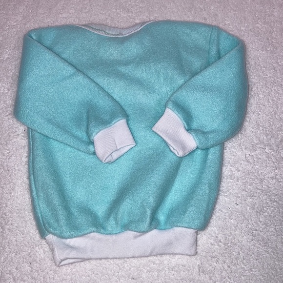 Vintage y2k wee works soft fleece mint green kitty cat matching set 3/6m - Picture 5 of 8